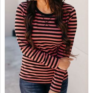 Striped long sleeve tee